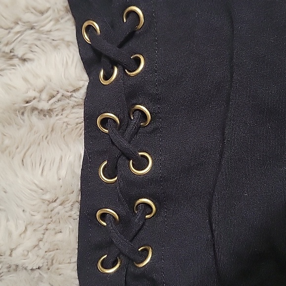 MICHAEL Michael Kors Black Top with Eyelet Sleeves - Picture 2 of 5